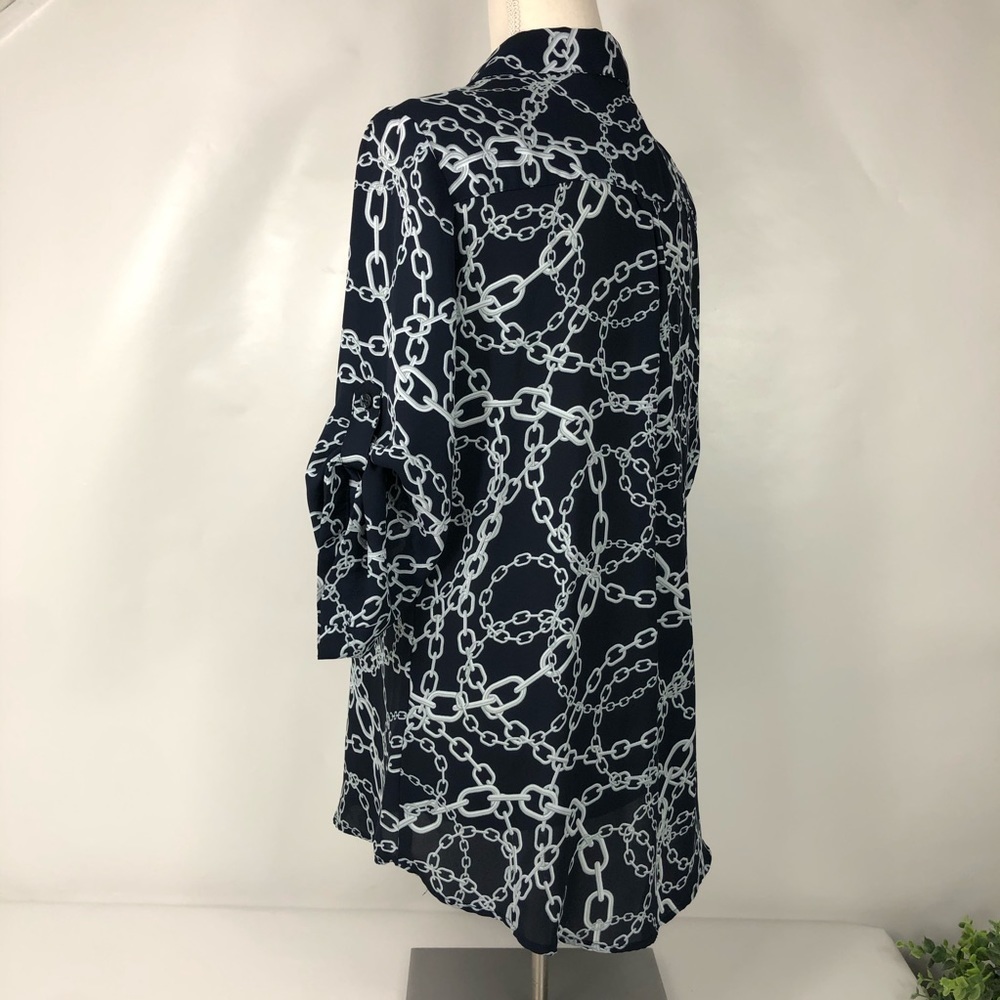 Soho New York & Company Jeans Chain Design Blouse size M - Picture 8 of 10